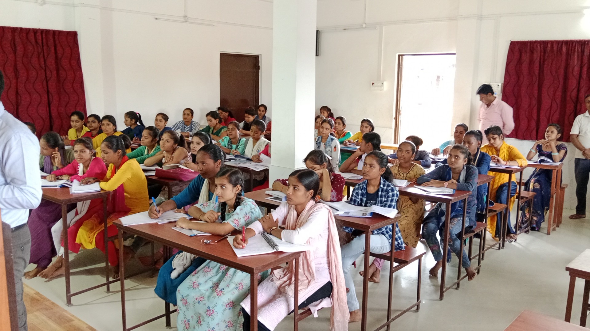 Students studying in class
